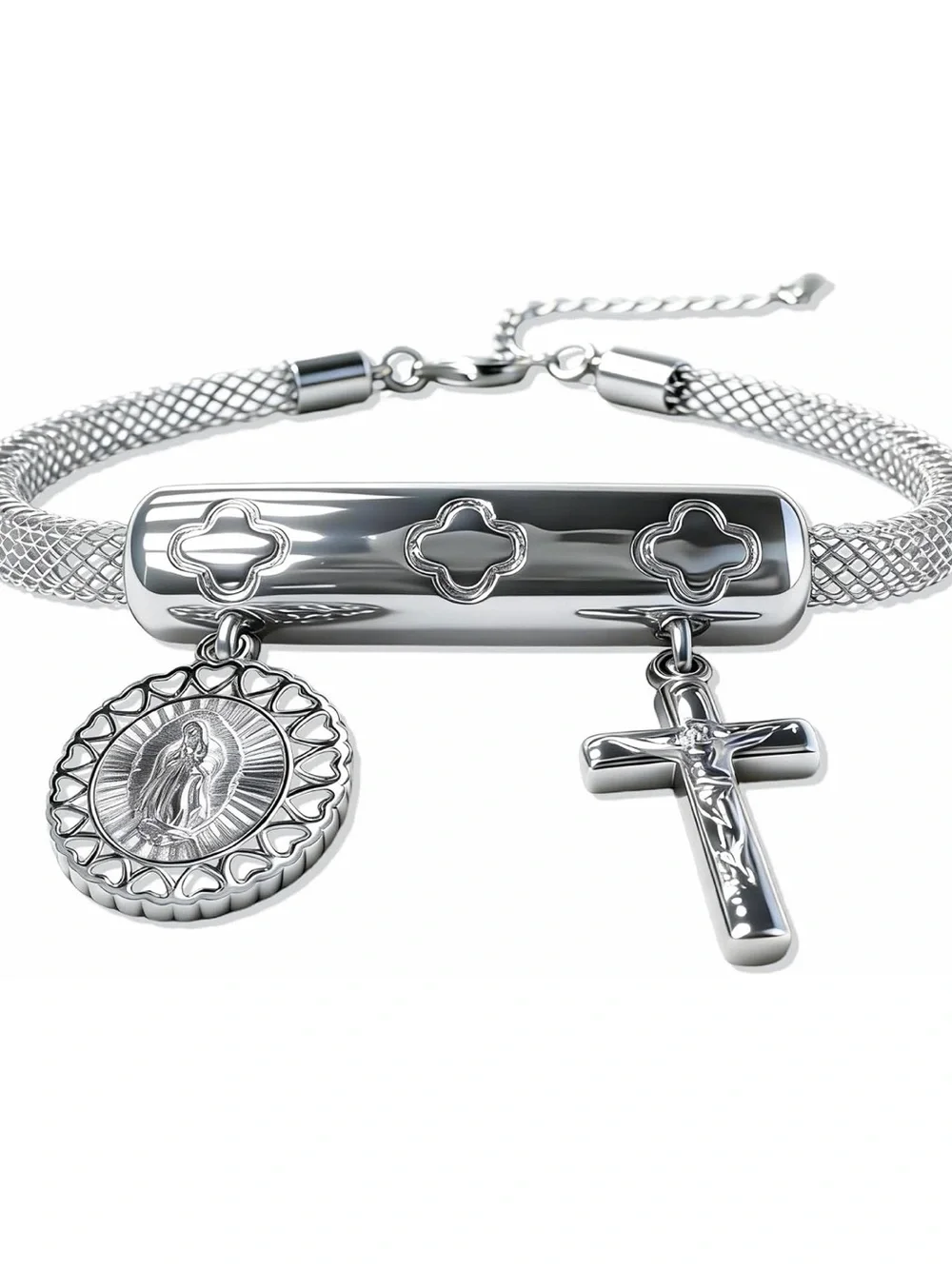 Dolphin smile Women's gold filigree bracelet, Silver